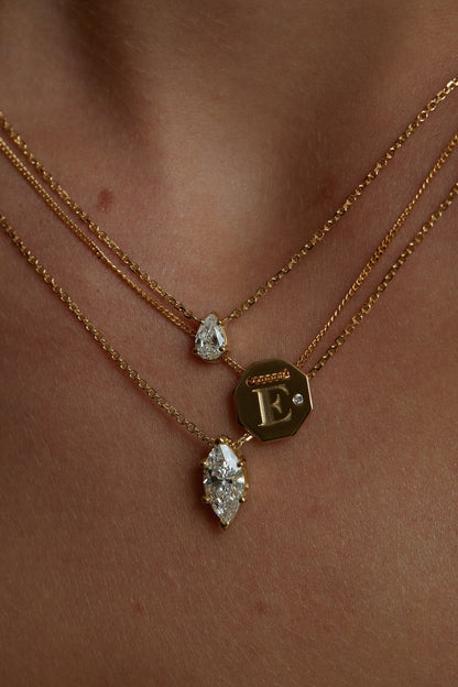 Letter Necklace | 9K White Gold