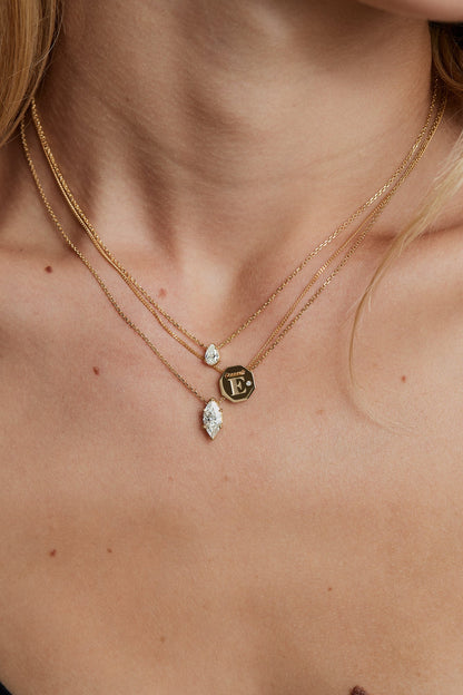 Letter Necklace | 9K Rose Gold