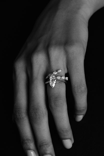Pear Diamond Janie Wrap Ring | White Gold