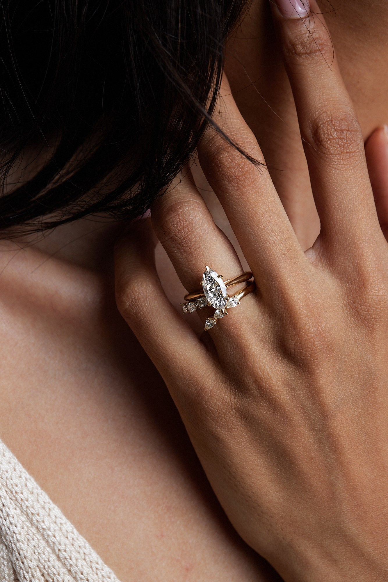 Pear Diamond Janie Wrap Ring | Yellow Gold