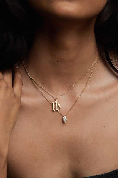 Marquise Diamond Necklace | 18K Gold