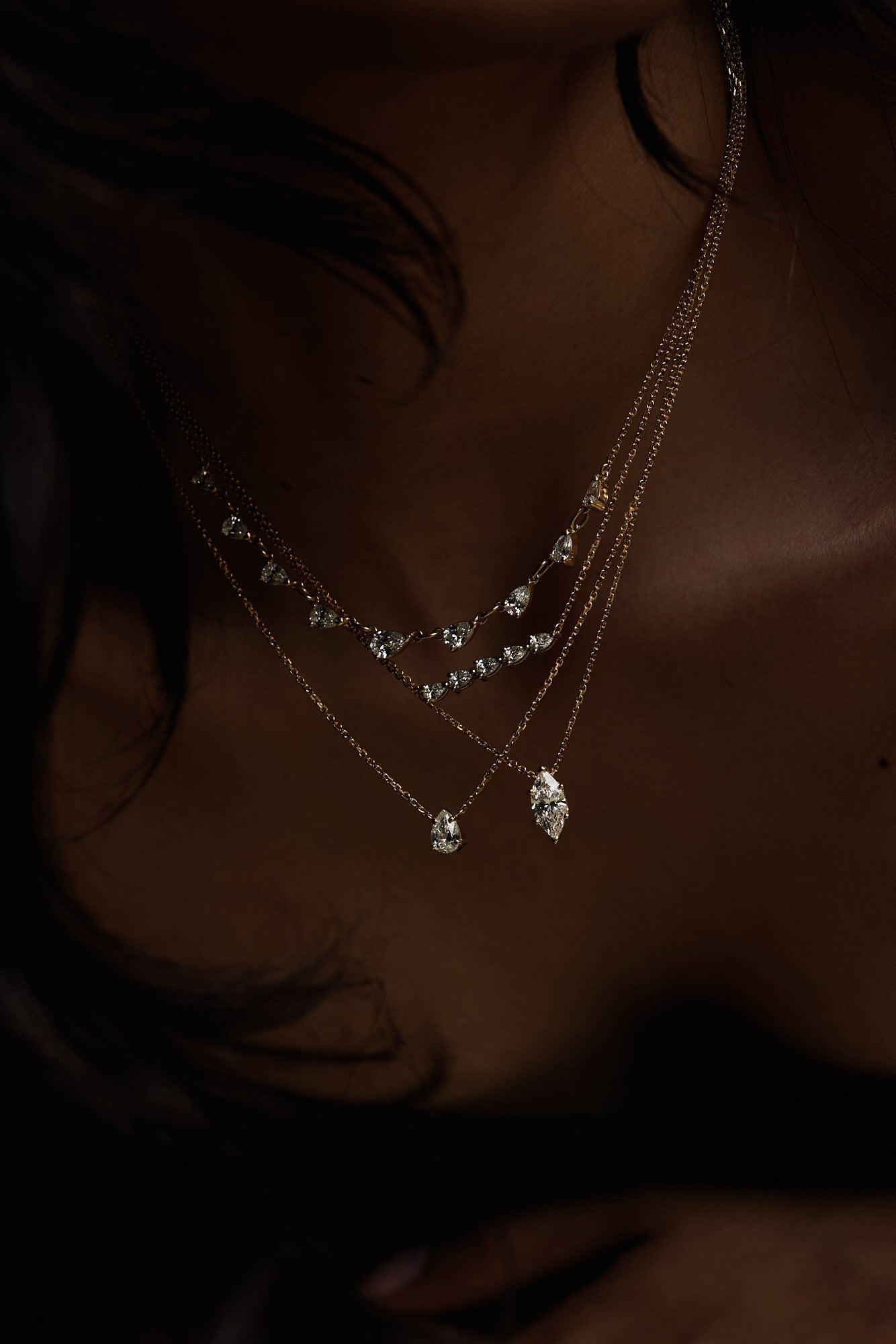 Marquise Diamond Necklace | 18K Gold