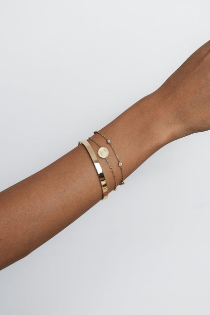 Letter Bracelet | 9K White Gold