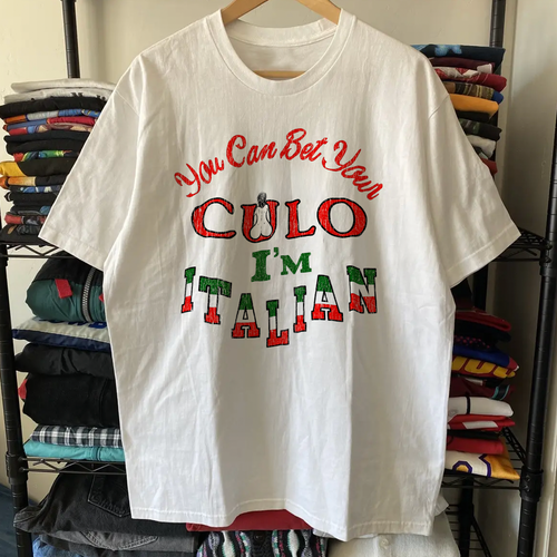 I'm Italian Culo Washed White Tee