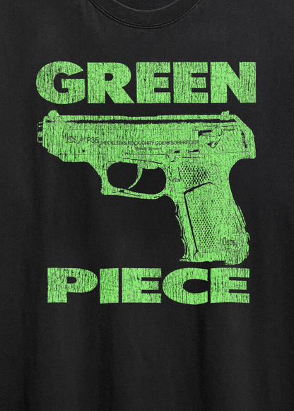 Rare  Parody Green Piece Washed Black Tee