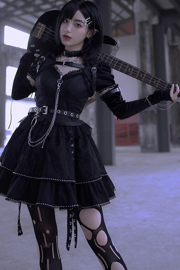 Black Letters and Poems Gothic Punk Lolita JSK Dress