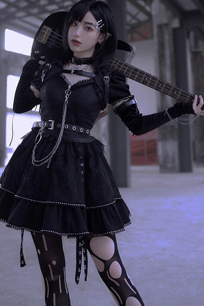 Black Letters and Poems Gothic Punk Lolita JSK Dress