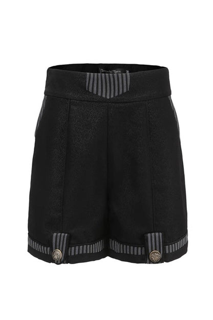 Black Eternal Dawn Retro Elegant Handsome Neutral Prince Gothic Ouji Shorts
