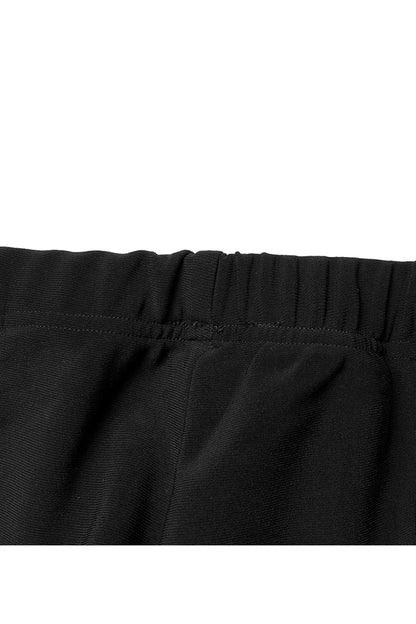 Black Hollow V-Shaped Decorative Bottom Slit Strap Micro Flare Women's Punk Pants