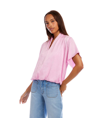 Petite Size Short Sleeve V-Neck Top