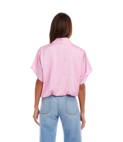 Petite Size Short Sleeve V-Neck Top