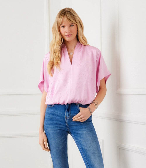 Petite Size Short Sleeve V-Neck Top