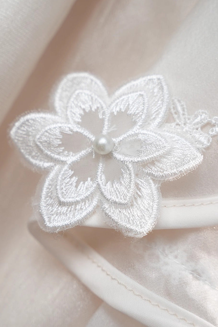 Beige [Identity V] Short Sleeves Embroidery Cardigan Bowknot Lace Classic Lolita Victorian Dress Set