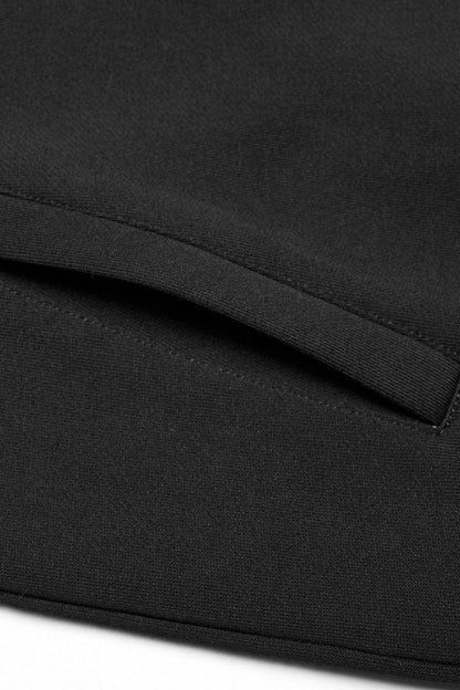 Black High Collar Long Sleeves Stitching Hooded Mens Steampunk Jacket
