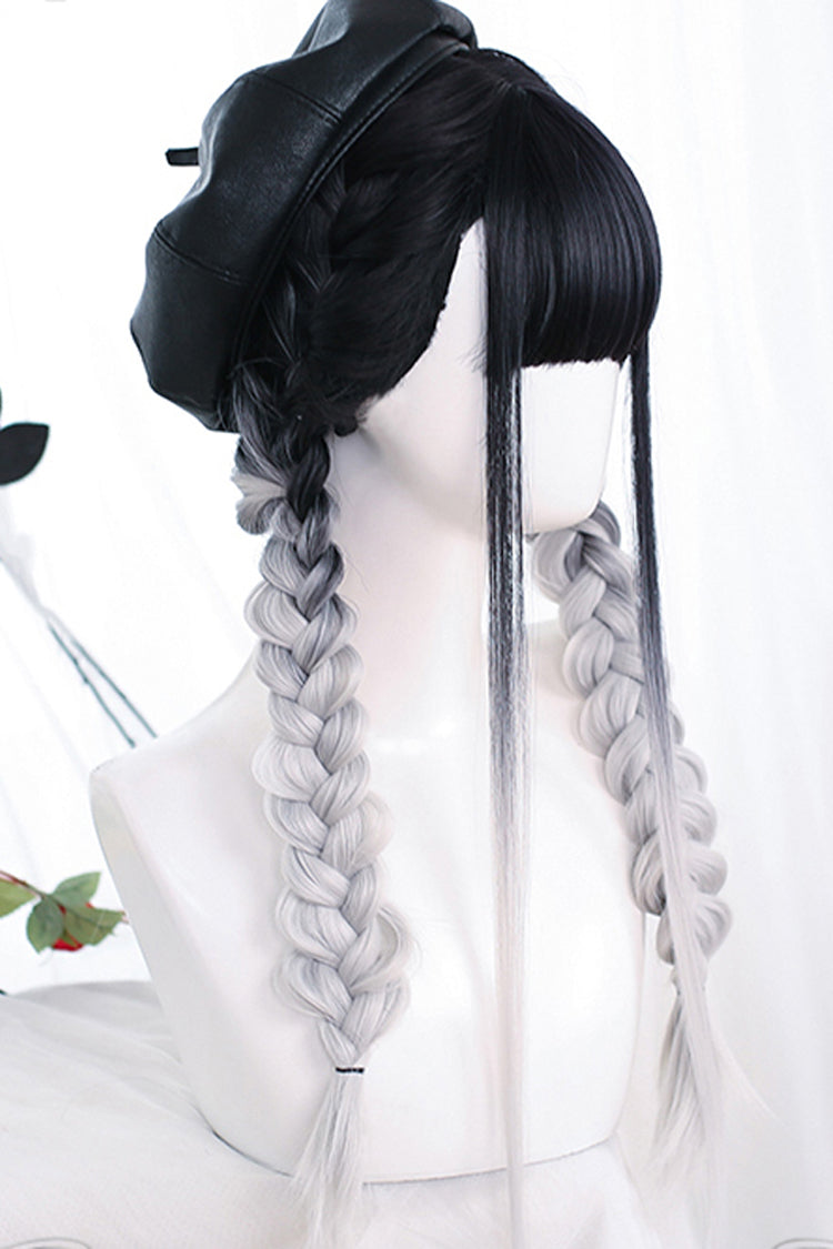 Black Natural Gradient Long Straight Classic Lolita Wig