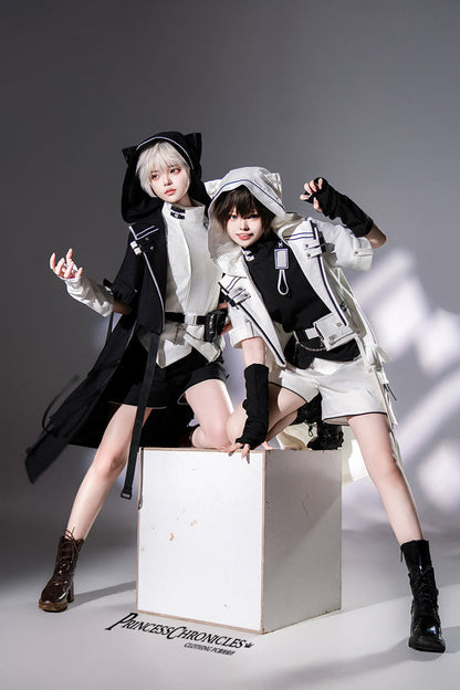 Black Functional Style Ouji Fashion Prince Handsome Lolita Cat Ears Coat