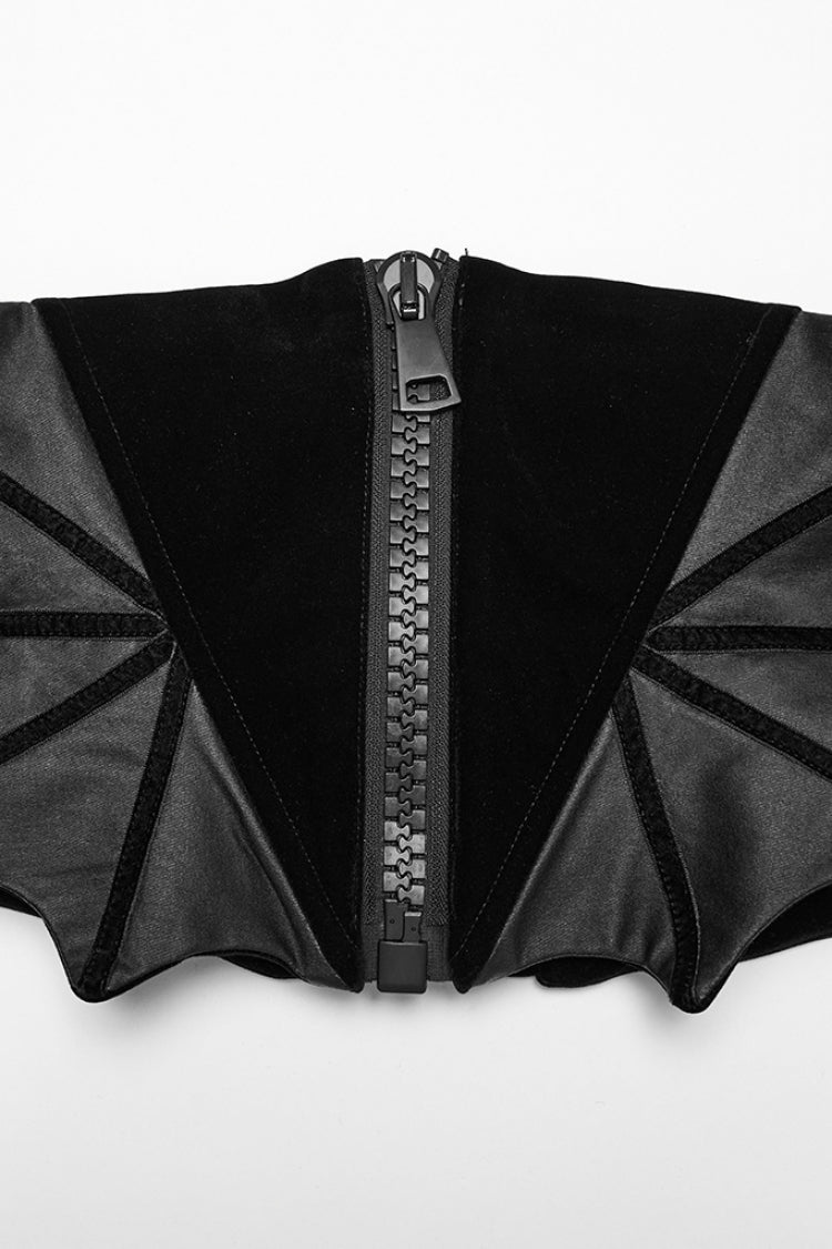 Black Batwing Lace-Up Women's Gothic Underbust Corset