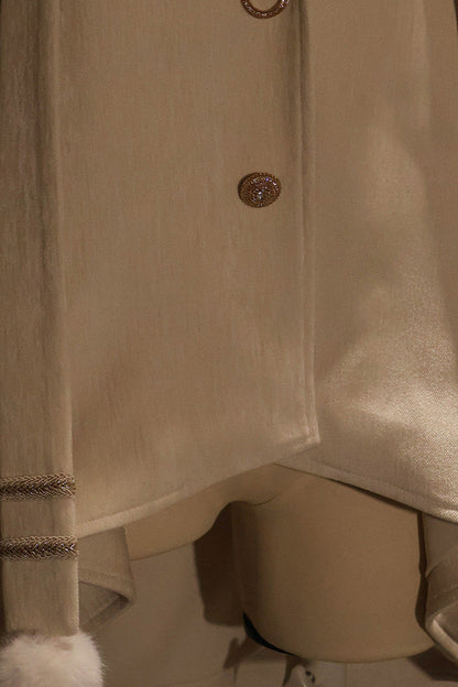 Beige [Clock of Reincarnation Cycles] Cat Ears Magic Hooded Sweet Lolita Coat Cloak