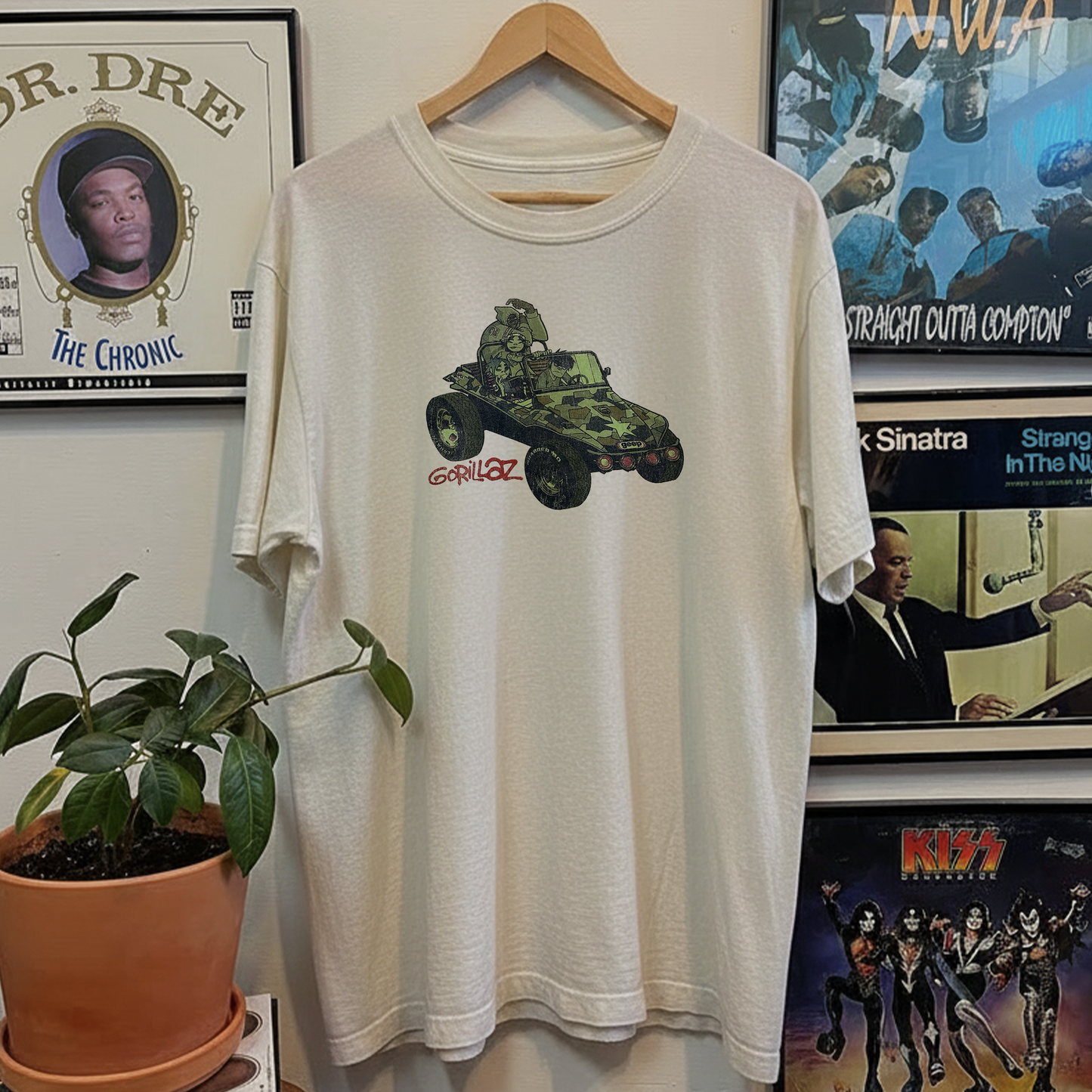 Rare Gorillaz Promo Washed White Tee