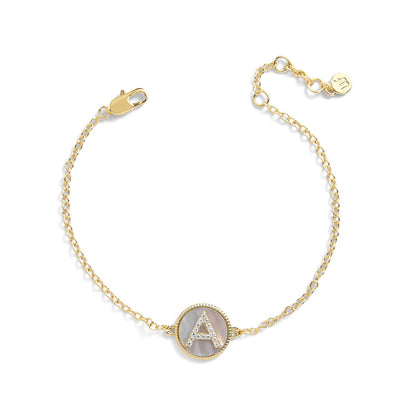 Mother of Pearl Initial Bracelet