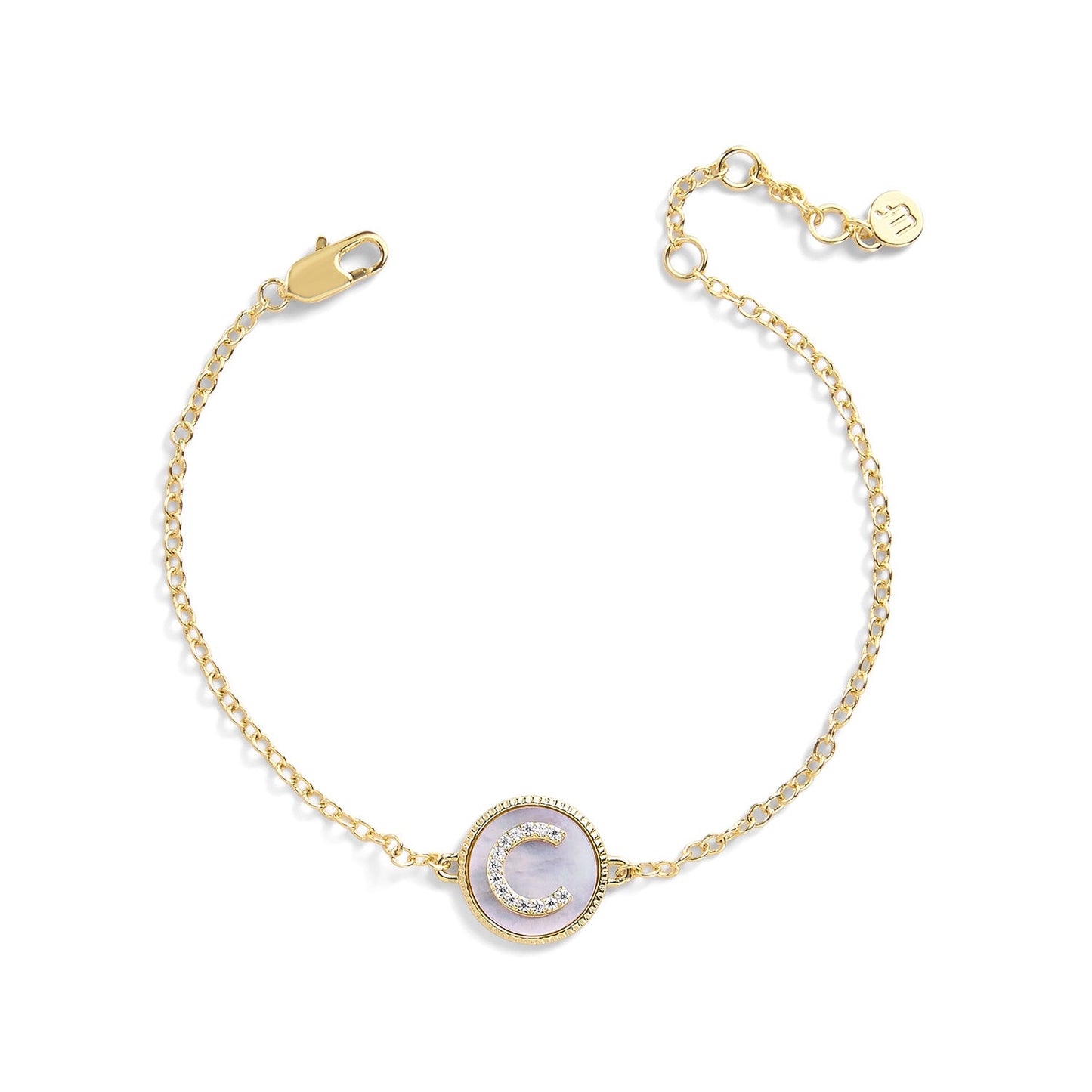 Mother of Pearl Initial Bracelet
