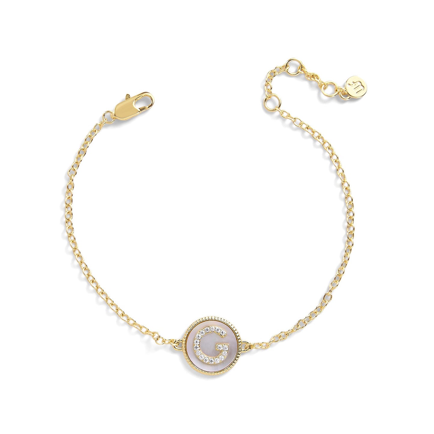 Mother of Pearl Initial Bracelet