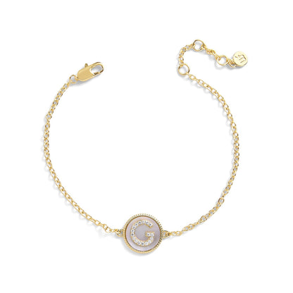 Mother of Pearl Initial Bracelet