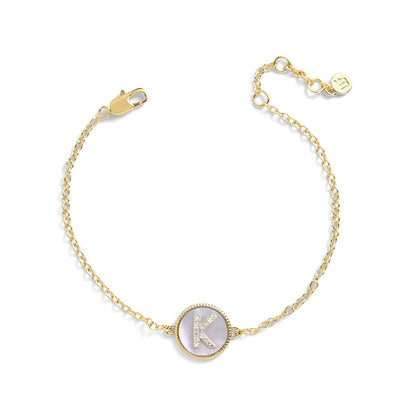 Mother of Pearl Initial Bracelet