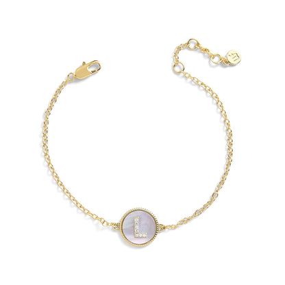 Mother of Pearl Initial Bracelet