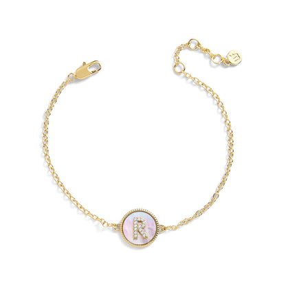 Mother of Pearl Initial Bracelet