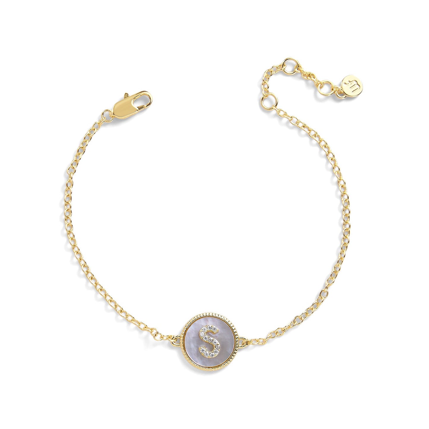 Mother of Pearl Initial Bracelet