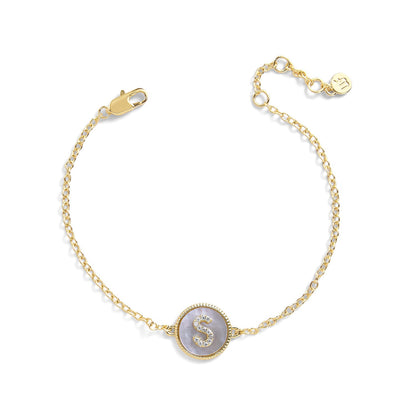 Mother of Pearl Initial Bracelet