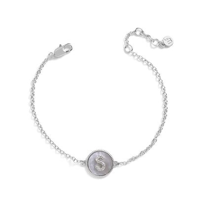Mother of Pearl Initial Bracelet