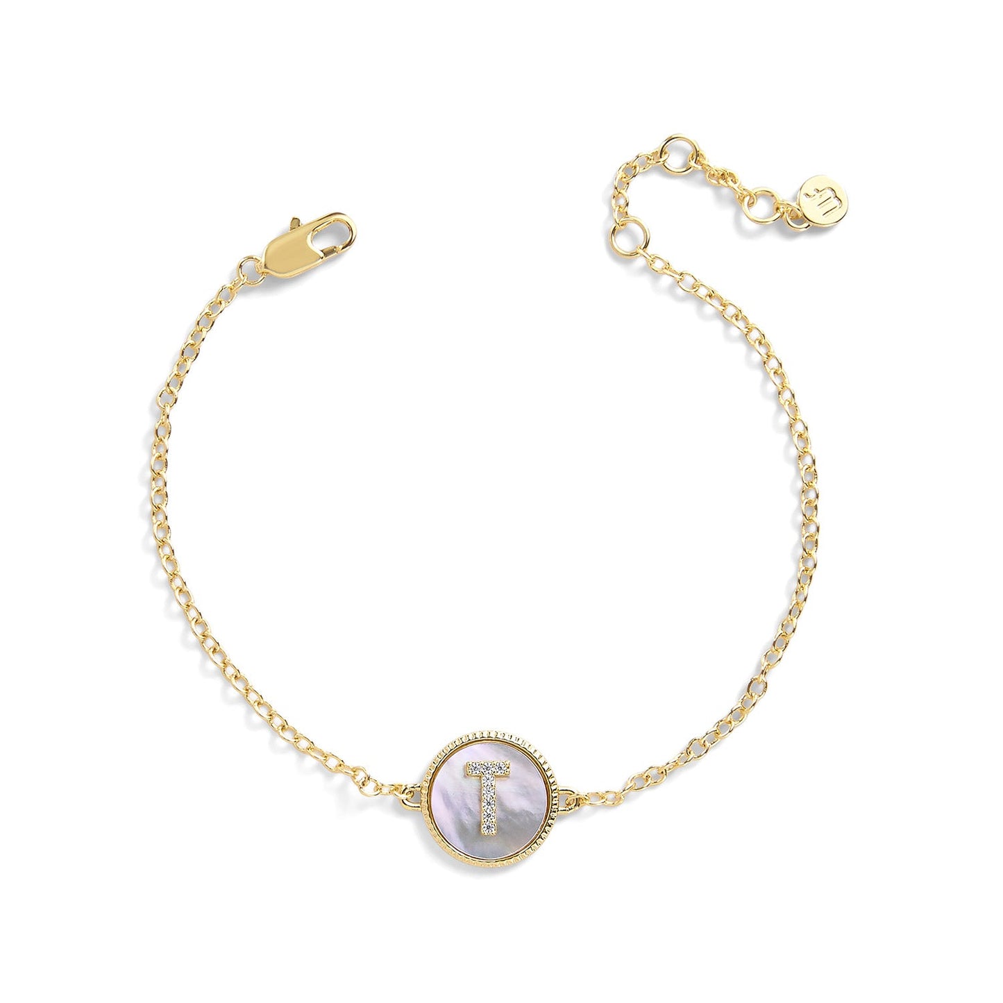 Mother of Pearl Initial Bracelet