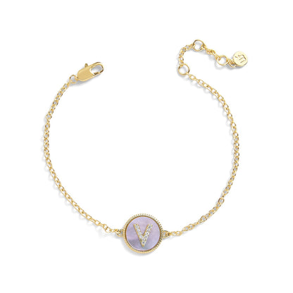 Mother of Pearl Initial Bracelet