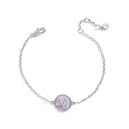 Mother of Pearl Initial Bracelet