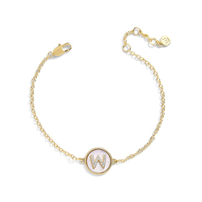 Mother of Pearl Initial Bracelet