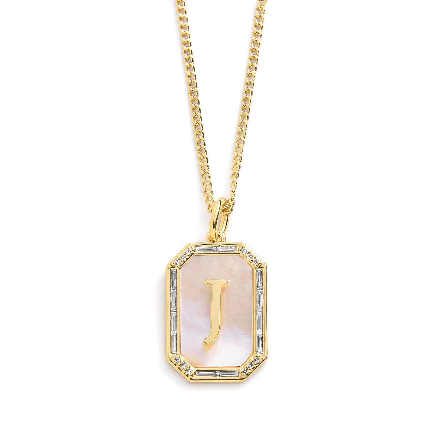 Mother Of Pearl Initial Necklace