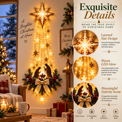 🎄 FINAL HOURS — SAVE 49% TODAY! 🎄 🌟 Bethlehem Star of Hope™ – Illuminated Nativity Wall Décor ✨