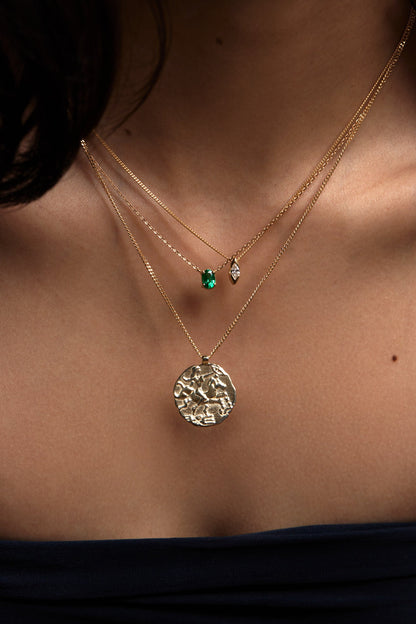 Mini Marquise Diamond Necklace | 9K Yellow or Rose Gold