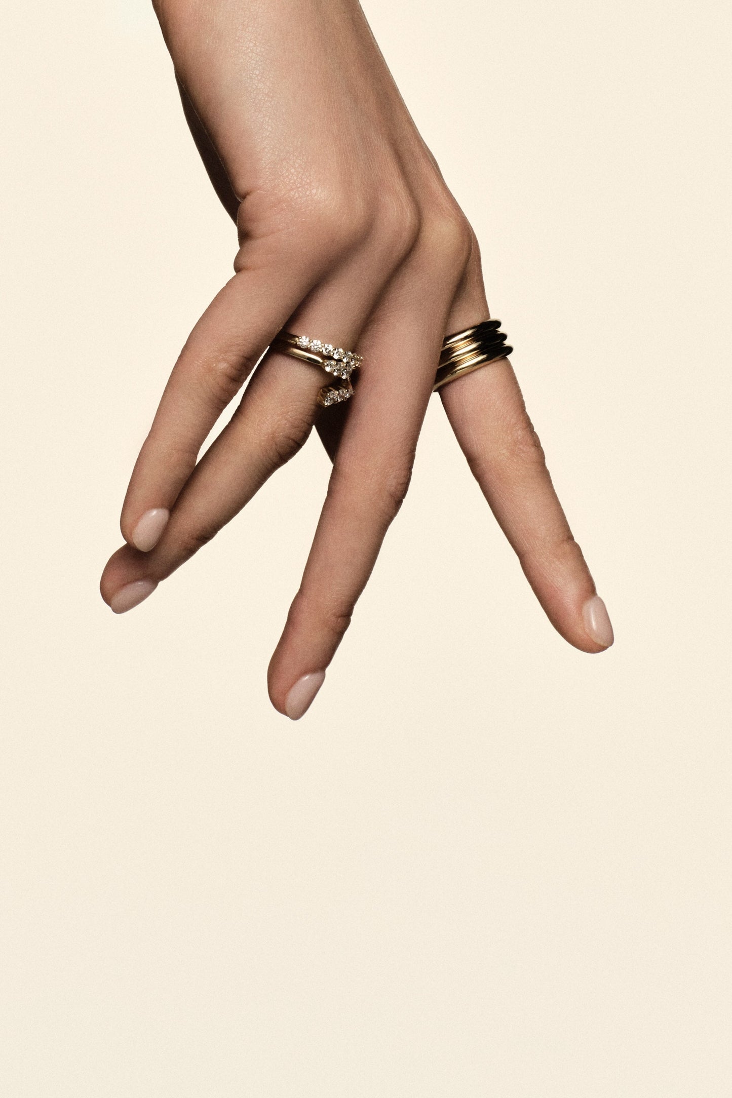 Triple Orielle Ring | 9K Yellow Gold