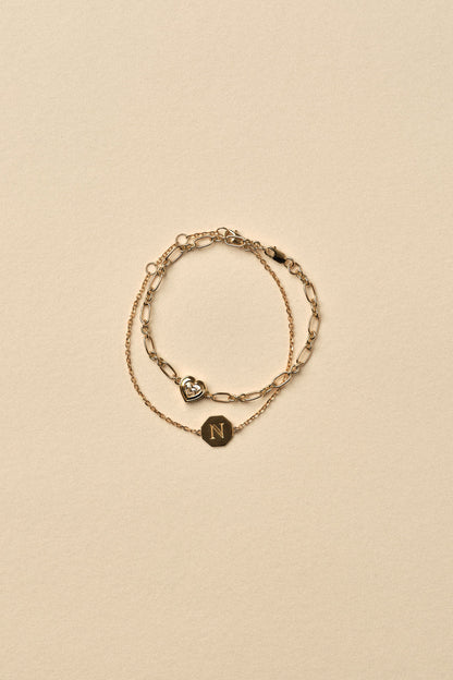 Roma Heart Diamond Bracelet | 18K White Gold