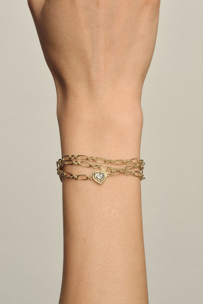 Roma Heart Diamond Bracelet | 18K White Gold