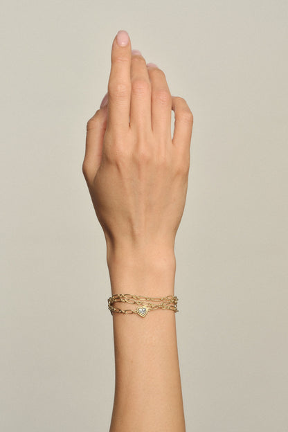 Roma Heart Diamond Bracelet | 18K White Gold