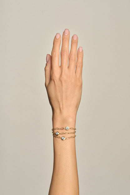 Roma Round Diamond Bracelet | 18K Yellow Gold