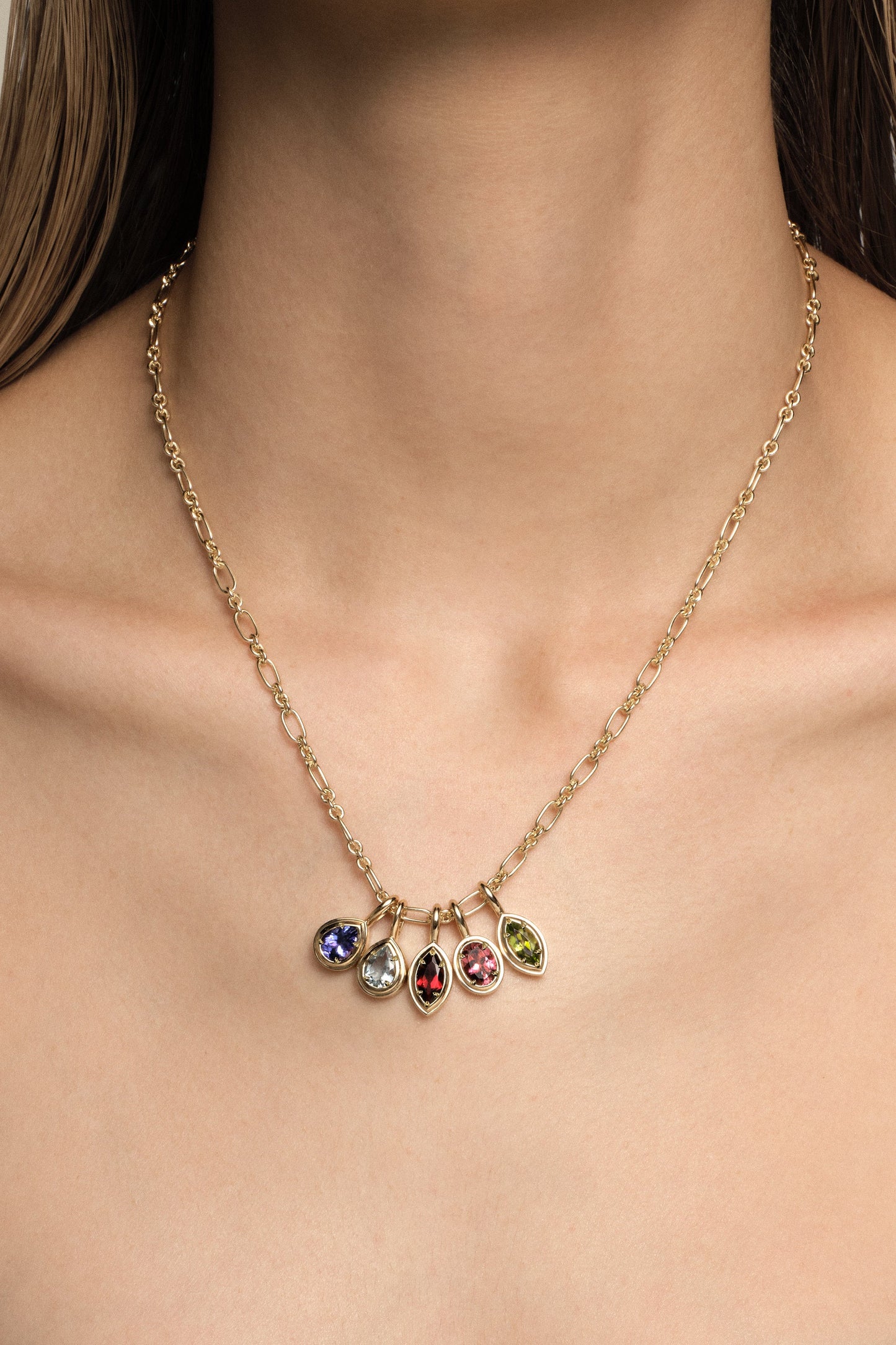 Roma Marquise Gemstone Pendant | Yellow Gold