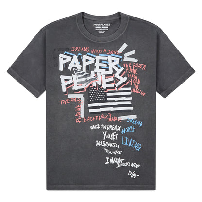Collage Tee | Washed Black