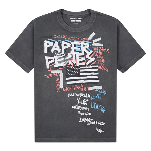 Collage Tee | Washed Black