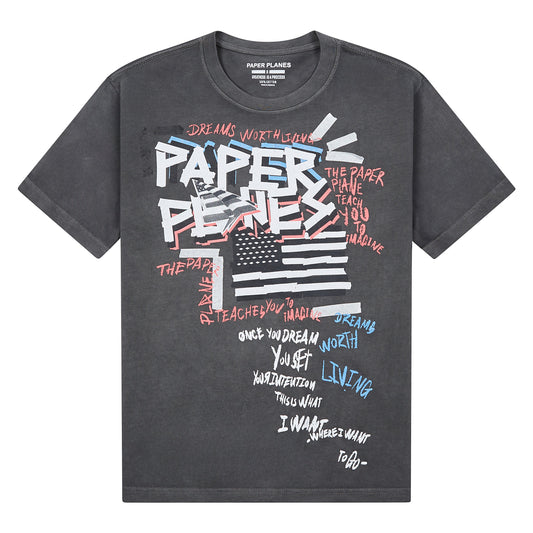 Collage Tee | Washed Black