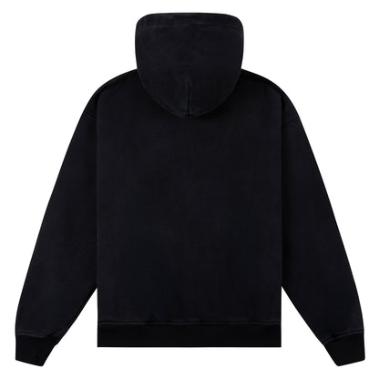 Patchwork Face Zip Up Hoodie | Black